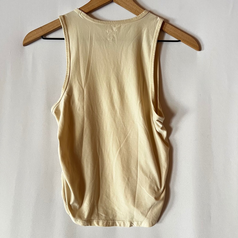Old Navy CloudMotion Active Tank Small Cream Ruched Side Sleeveless Yoga Top - Picture 5 of 5